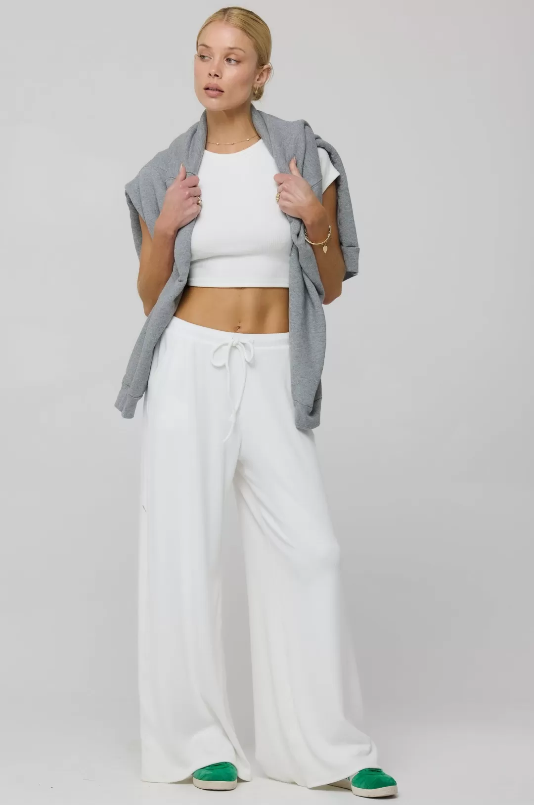 Resa Chase Rib Pant In White Clearance