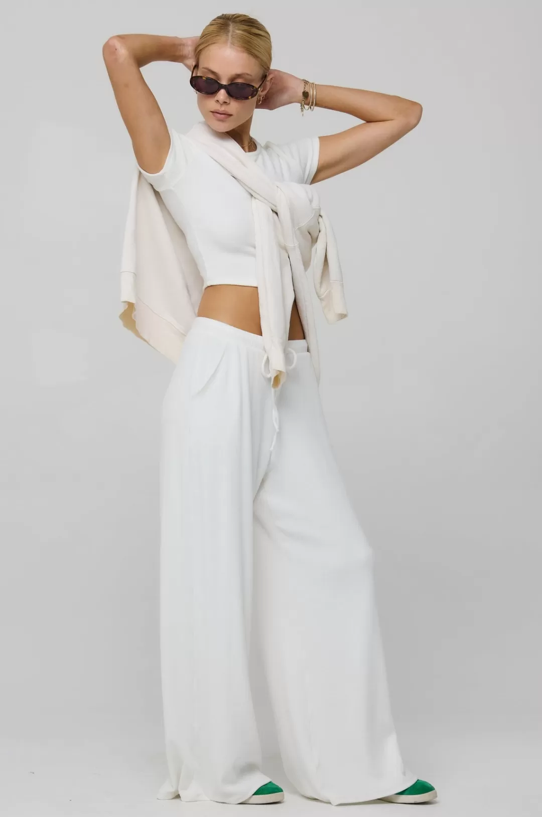 Resa Chase Rib Pant In White Clearance