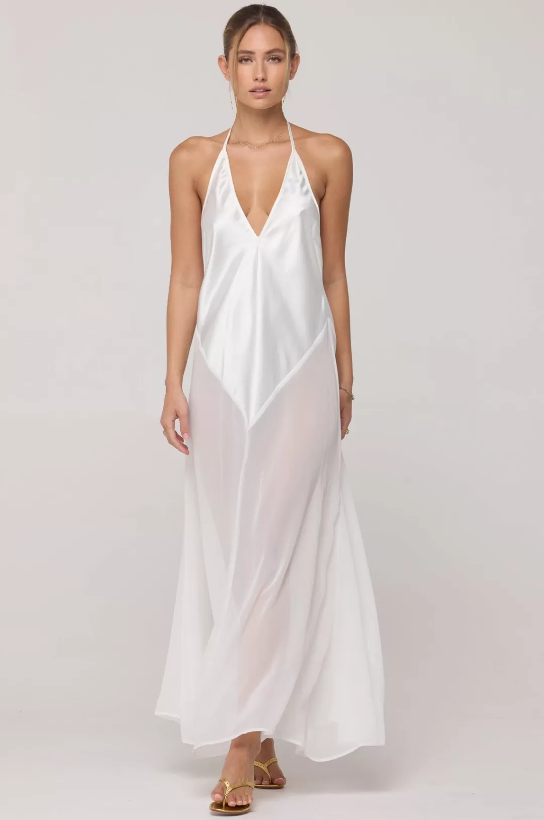 Resa Goddess Maxi Dress In White Clearance