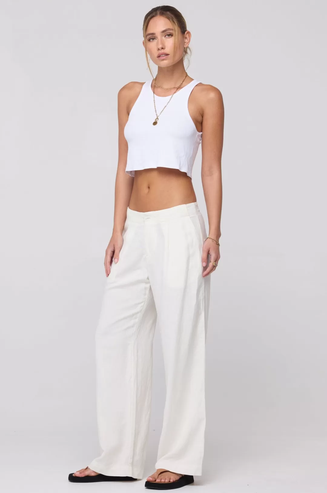 Resa Malcolm Trousers In White Linen Flash Sale