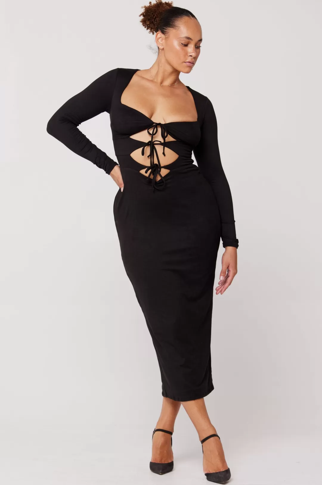 Resa Simone Dress In Black Flash Sale